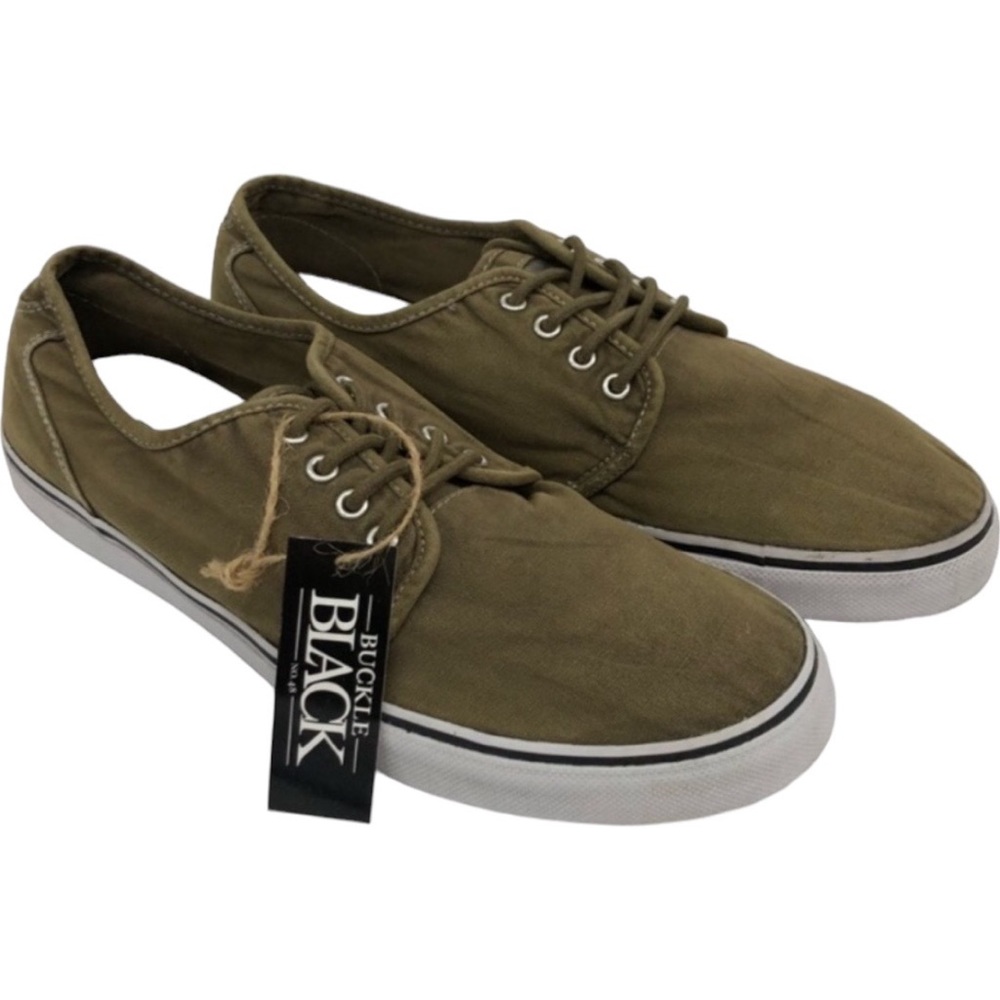 Buckle Black Men’s Distressed Fender Shoes